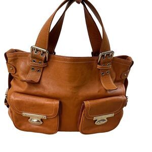 Marc Jacobs ~ Caramel Brown Leather Handbag ~ Made in Italy ~ suede interior